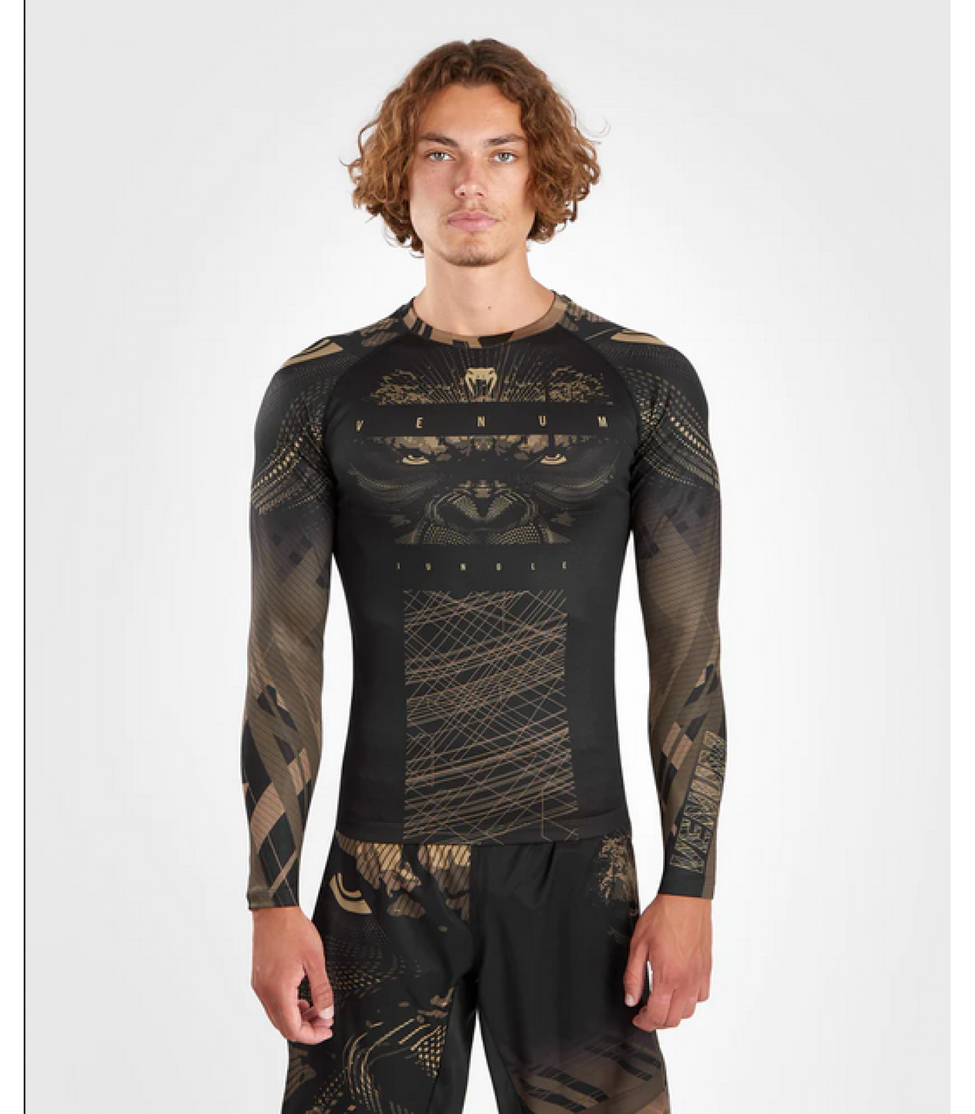 Рашгард - Venum Gorilla Jungle Rashguard Long Sleeves - Black/Sand ​